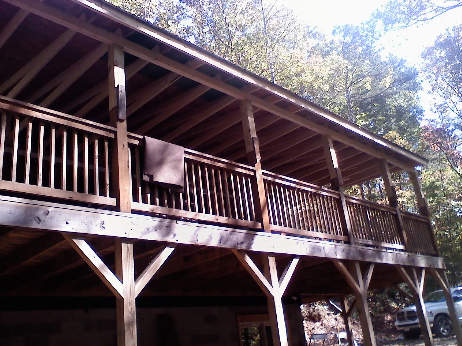 Timber framing under a new elevated porch and deck — Roof Leak Repair in Angleton by Roofing Brothers